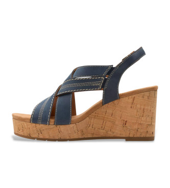 Clarks Sabina Sling leather sandals blue