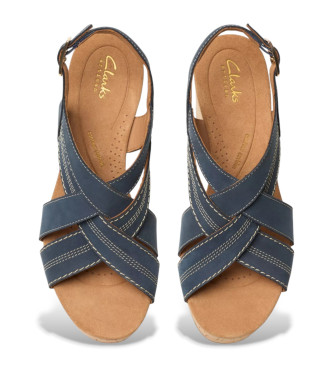 Clarks Sabina Sling leather sandals blue