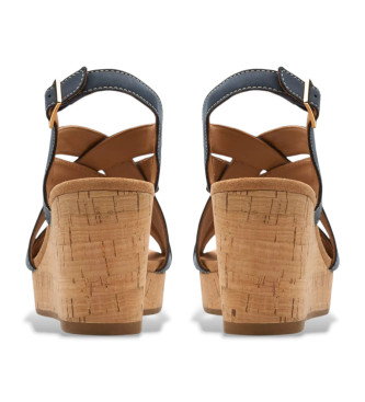 Clarks Sabina Sling leather sandals blue