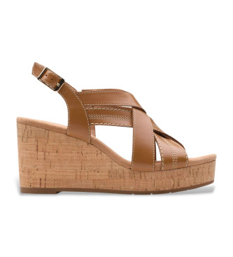 Clarks Sabina Sling leather sandals brown