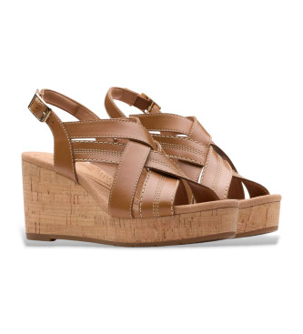 Clarks Sabina Sling leather sandals brown