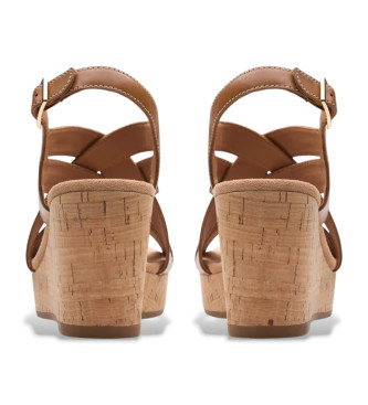 Clarks Sabina Sling leather sandals brown