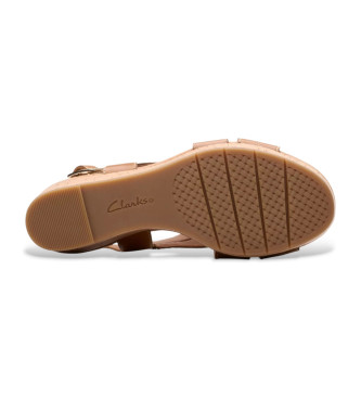 Clarks Sabina Sling leather sandals brown