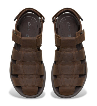 Clarks Saltway Cove Rjave usnjene sandale
