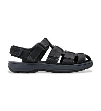 Clarks Saltway Cove Usnjene sandale črne barve