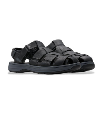 Clarks Saltway Cove Usnjene sandale črne barve