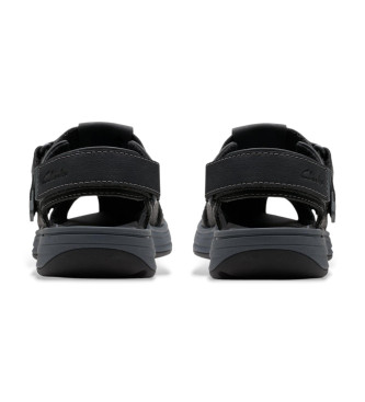 Clarks Saltway Cove Usnjene sandale črne barve