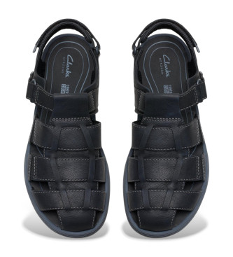 Clarks Saltway Cove Usnjene sandale črne barve