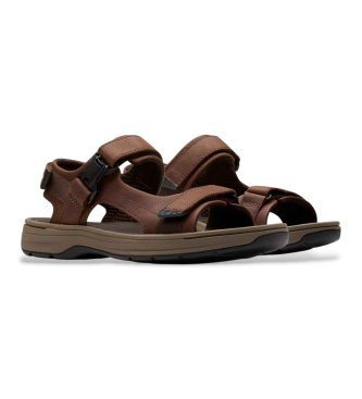 Clarks Brown Saltway Edge Leather Sandals