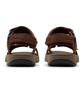 Clarks Brown Saltway Edge Leather Sandals
