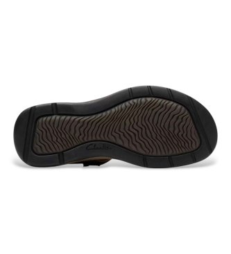 Clarks Brown Saltway Edge Leather Sandals