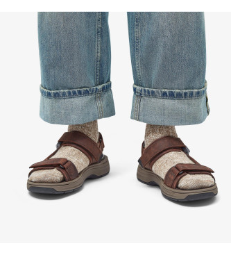 Clarks Saltway Trail Usnjene sandale rjave barve