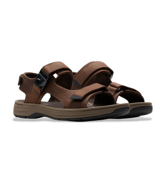 Clarks Saltway Trail Usnjene sandale rjave barve