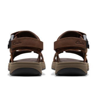 Clarks Saltway Trail Usnjene sandale rjave barve