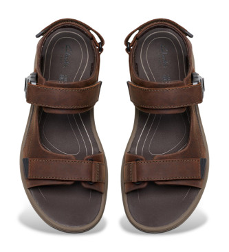 Clarks Saltway Trail Usnjene sandale rjave barve