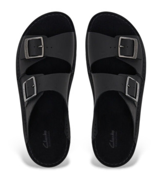 Clarks Solsbury Riemchensandalen aus Leder schwarz