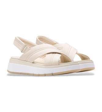 Clarks Tuscan Cross Leather Sandals bege