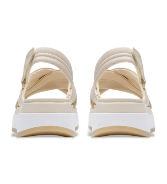 Clarks Sandalen van toscaans kruisleer beige