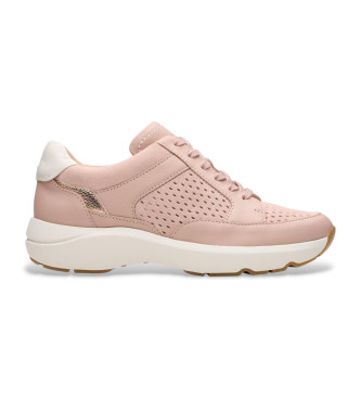 Clarks Tivoli Walk leather trainers pink