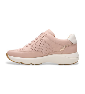 Clarks Tivoli Walk leather trainers pink