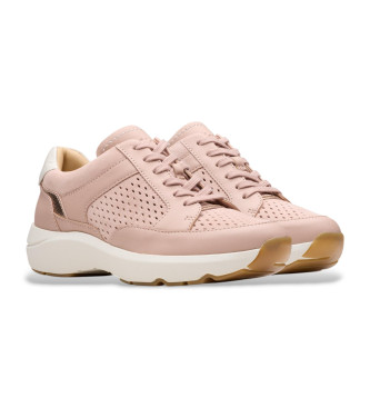 Clarks Tivoli Walk leather trainers pink