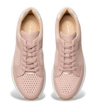 Clarks Tivoli Walk leather trainers pink