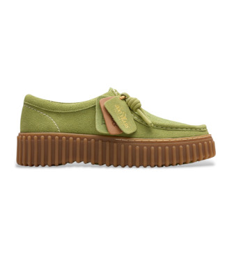 Clarks Sapatos de couro verde Torhill Bee