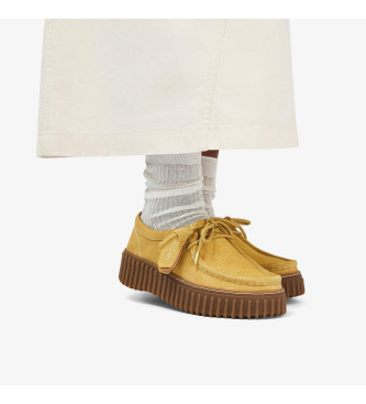 Clarks Sapatos de couro amarelo Torhill Bee