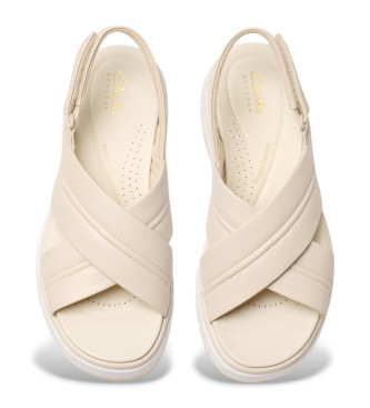 Clarks Tuscan Cross leather sandals cream white