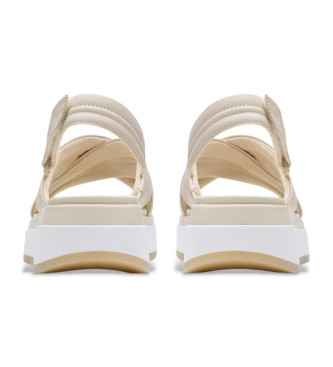 Clarks Tuscan Cross leather sandals cream white