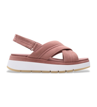 Clarks Sandlias de couro Tuscan Cross cor-de-rosa