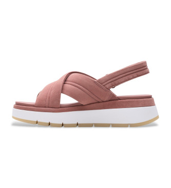 Clarks Sandlias de couro Tuscan Cross cor-de-rosa