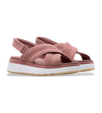 Clarks Sandlias de couro Tuscan Cross cor-de-rosa