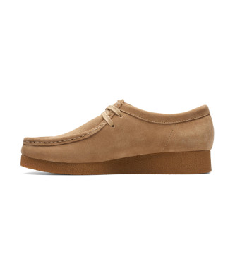 Clarks WallabeeEVOSh beige leather loafers