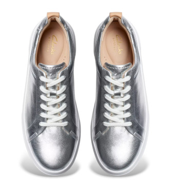 Clarks Hollyhock Walk silver leather shoes