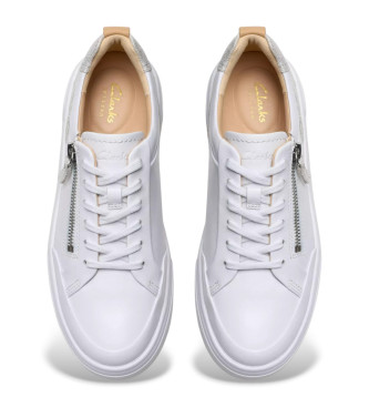 Clarks Sneakers in pelle con cerniera Hollyhock argento, bianco