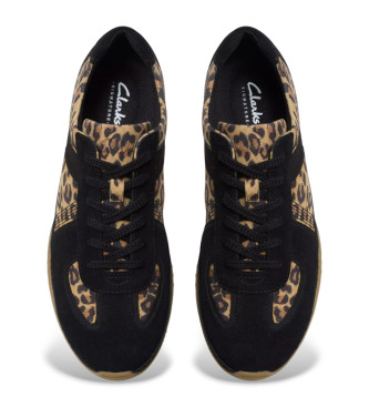 Clarks Pantofole Meridor Lo in pelle animalier