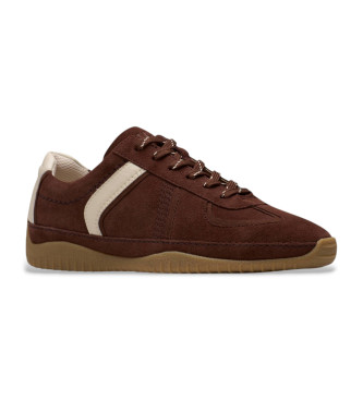 Clarks Meridor brown leather trainers
