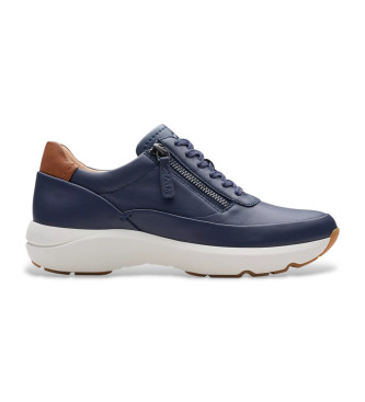 Clarks Tivoli Zip navy leather shoes