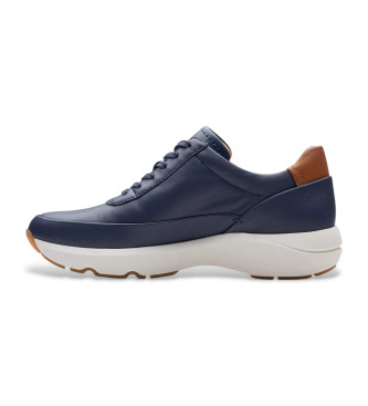 Clarks Tivoli Zip navy leather shoes