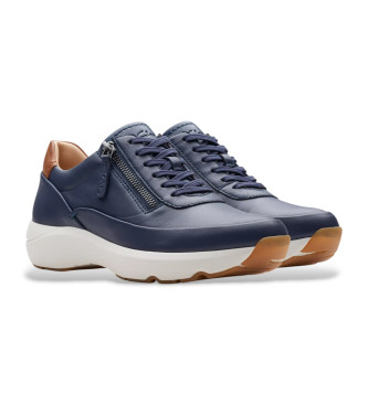 Clarks Tivoli Zip navy leather shoes