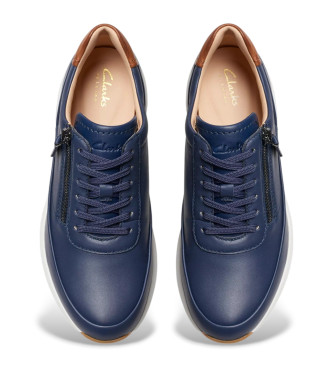 Clarks Tivoli Zip navy leather shoes