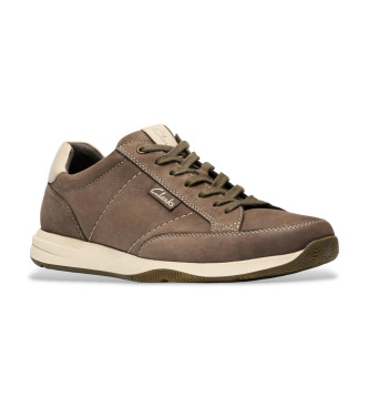 Clarks Skórzane sneakersy Townview Lace w kolorze brązowym