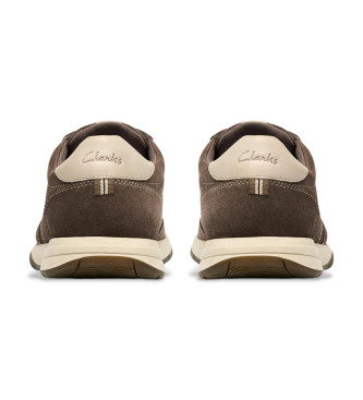 Clarks Skórzane sneakersy Townview Lace w kolorze brązowym