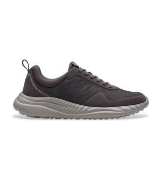 Clarks Lt360 Čipkaste usnjene superge temno sive barve