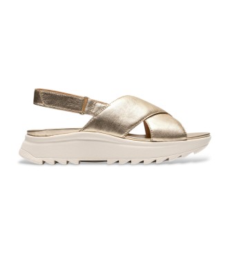 Clarks DashLite Wish Sandalen aus goldenem Leder