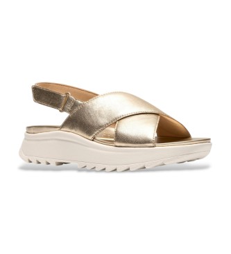 Clarks DashLite Wish Sandalen aus goldenem Leder