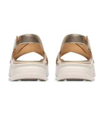 Clarks DashLite Wish Sandalen aus goldenem Leder