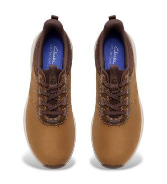Clarks Usnjene športne copate Motion Trek LX brown
