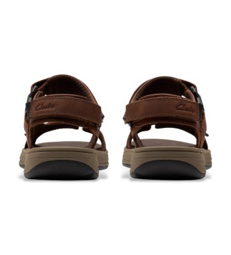 Clarks Brune Saltway Edge-sandaler i l�der
